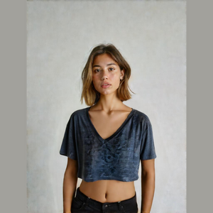 A.L.C Linen V Neck Crop Top